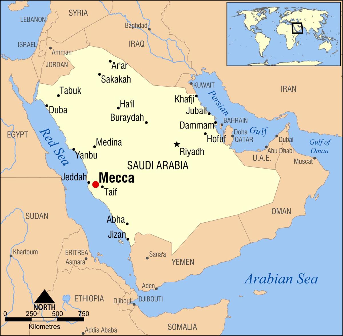 karte hijra ceļu Makkah