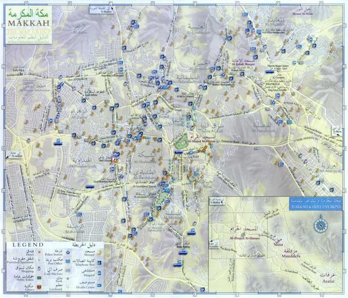 ceļu karte Makkah pilsētas
