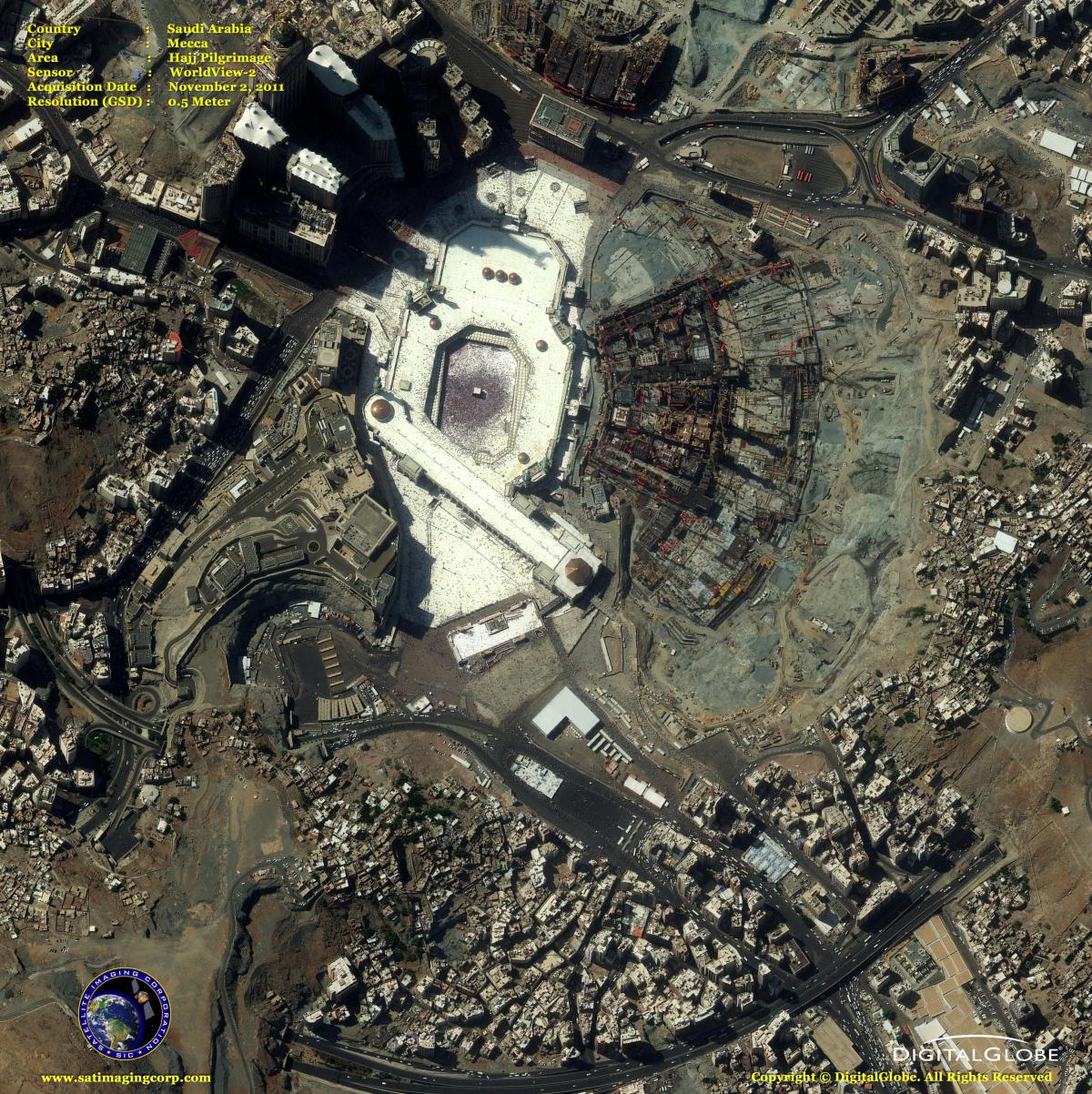 karte Makkah karti, satelīta