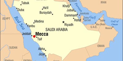 Karte hijra ceļu Makkah